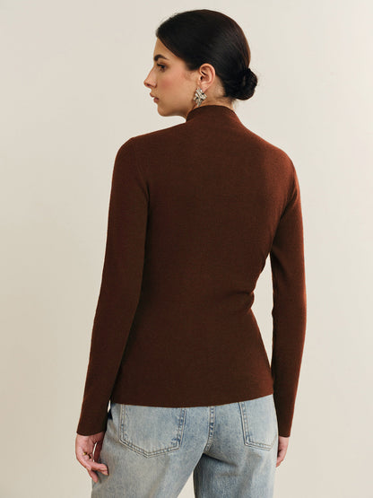 Flared Ruffle Knit Blouse