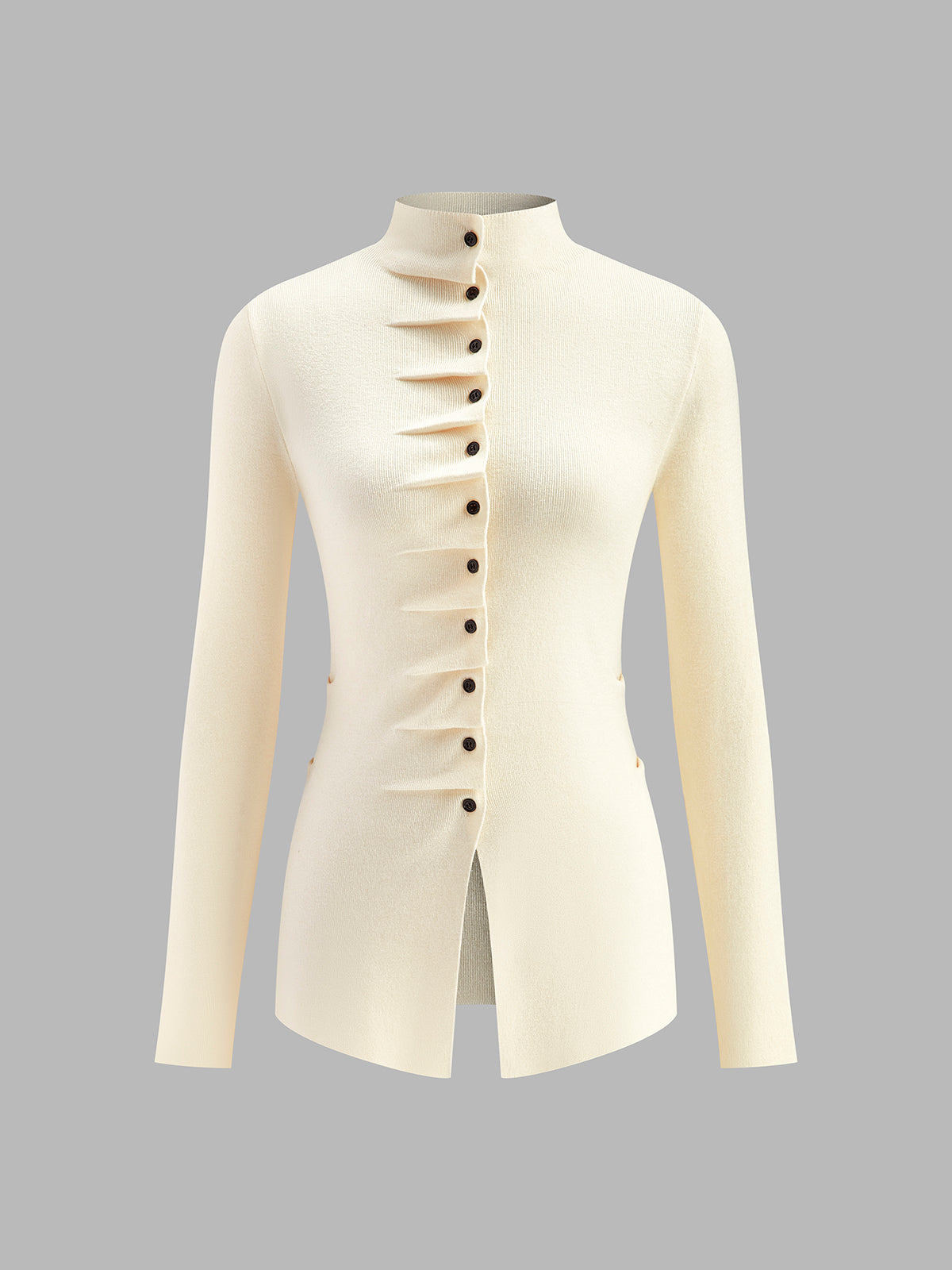 Flared Ruffle Knit Blouse