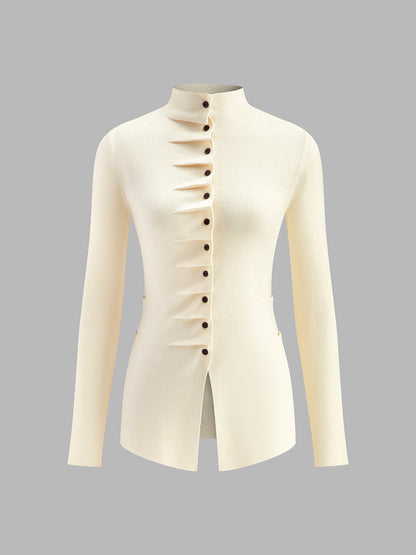 Flared Ruffle Knit Blouse