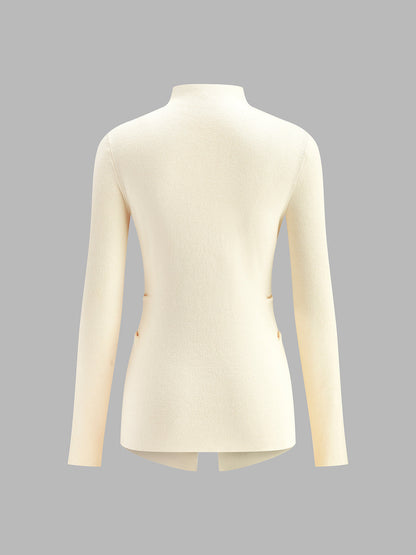 Flared Ruffle Knit Blouse