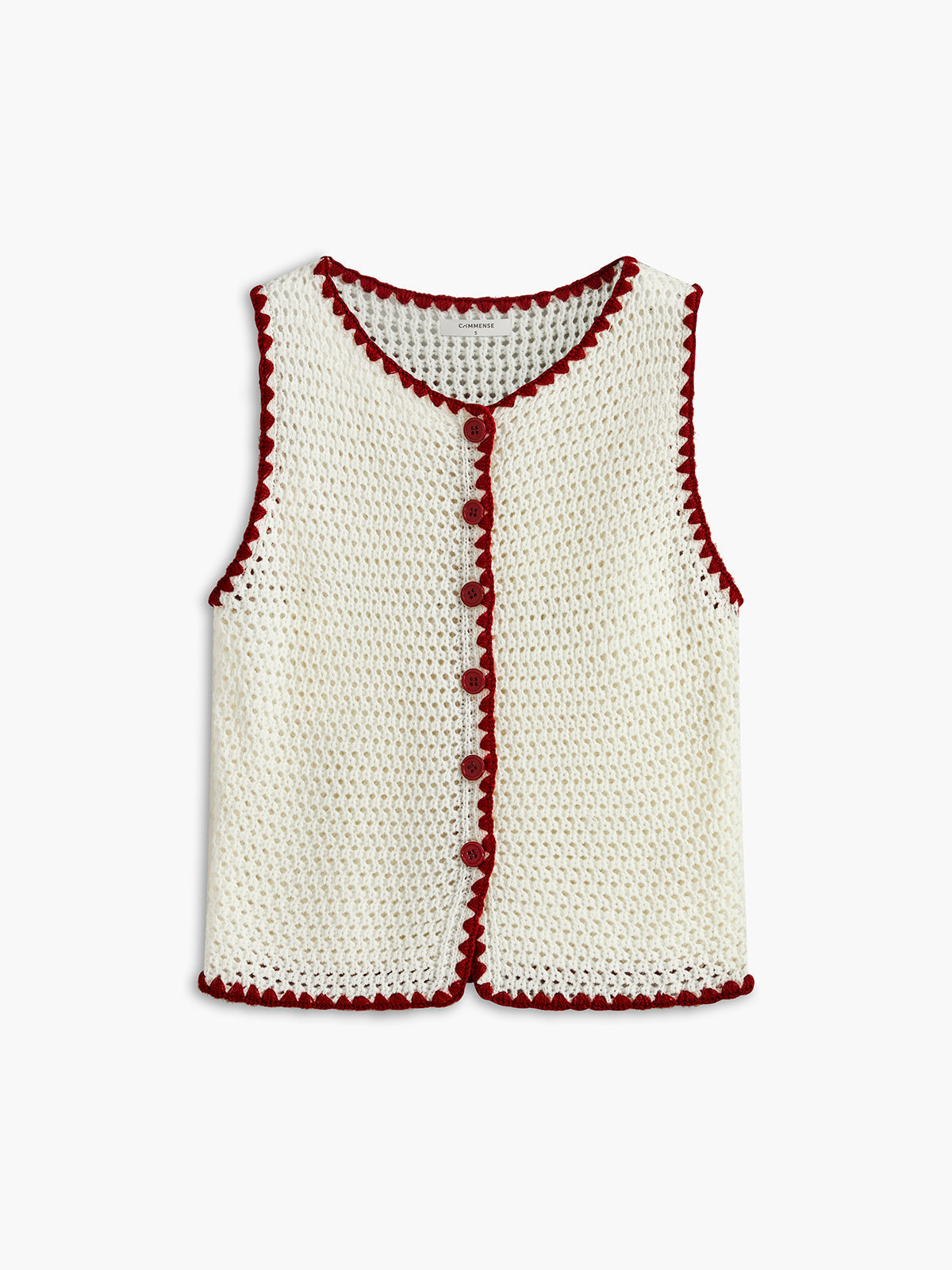 Colorful Crochet Button Front Vest - Pexav