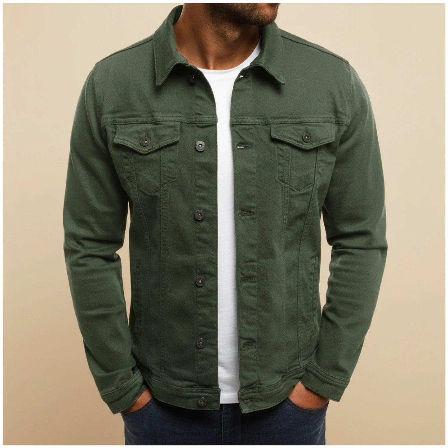 Relaxed Fit Mens Casual Button Jacket