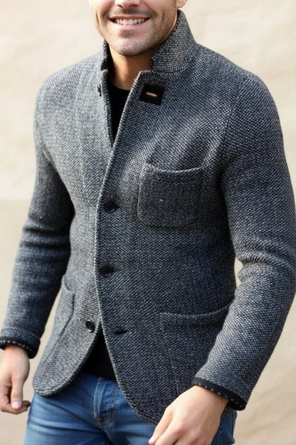 Relaxed Fit Crew Neck Mens Jacket - Olytrend