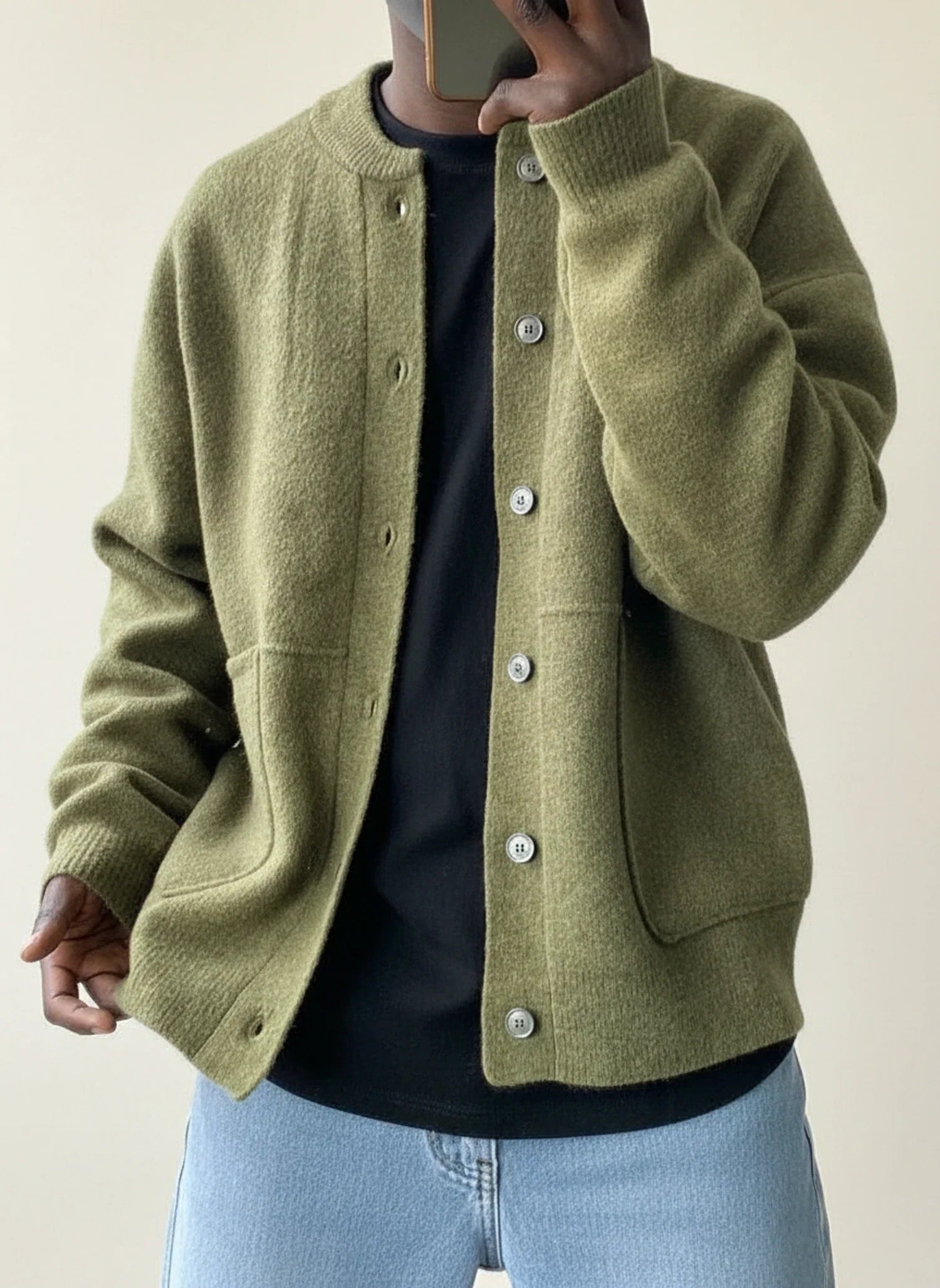 Classic Zip Up Mens Sweater Coat - Olytrend