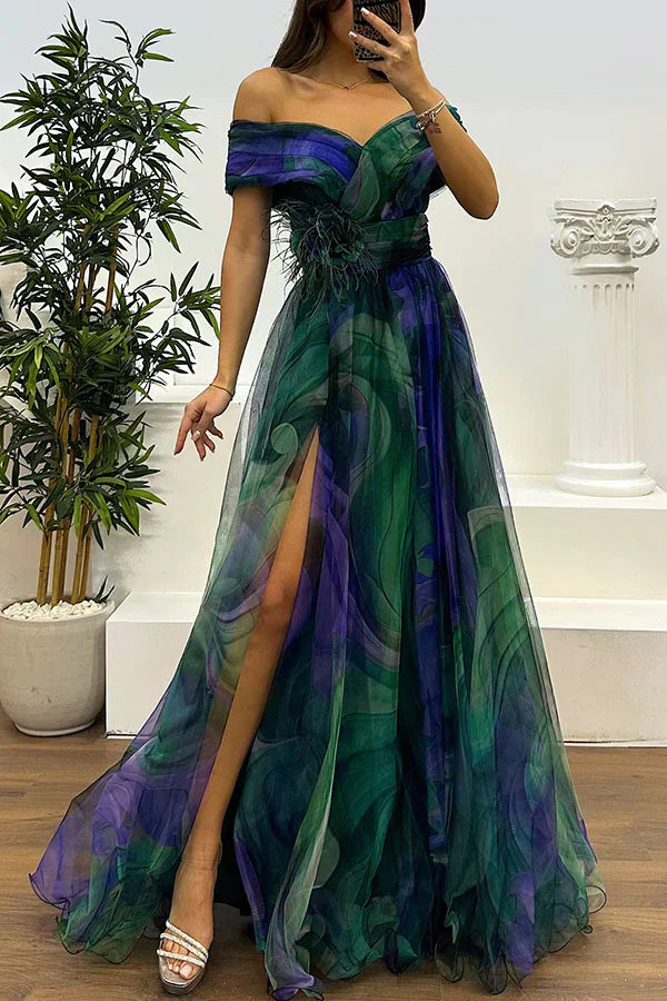Elegant Formal Off The Shoulder Maxi Dress