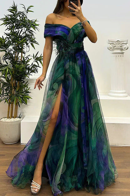 Elegant Formal Off The Shoulder Maxi Dress