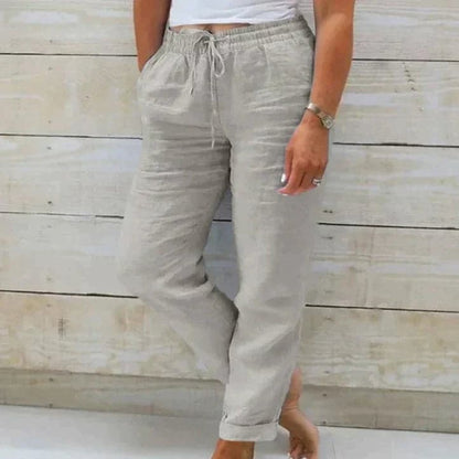 Comfortable Women's Linen Pants with Elastic Waist
