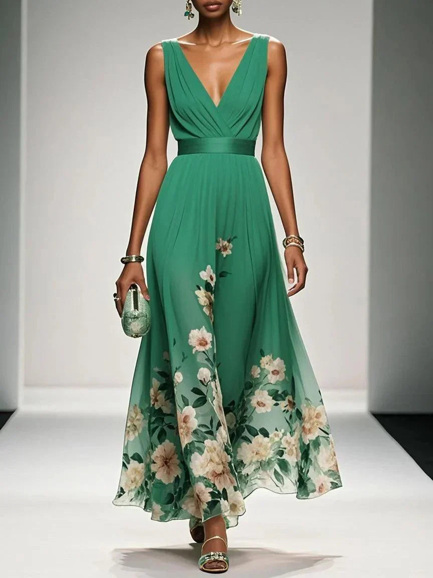 Summer Floral Off Shoulder Maxi Dress for Women