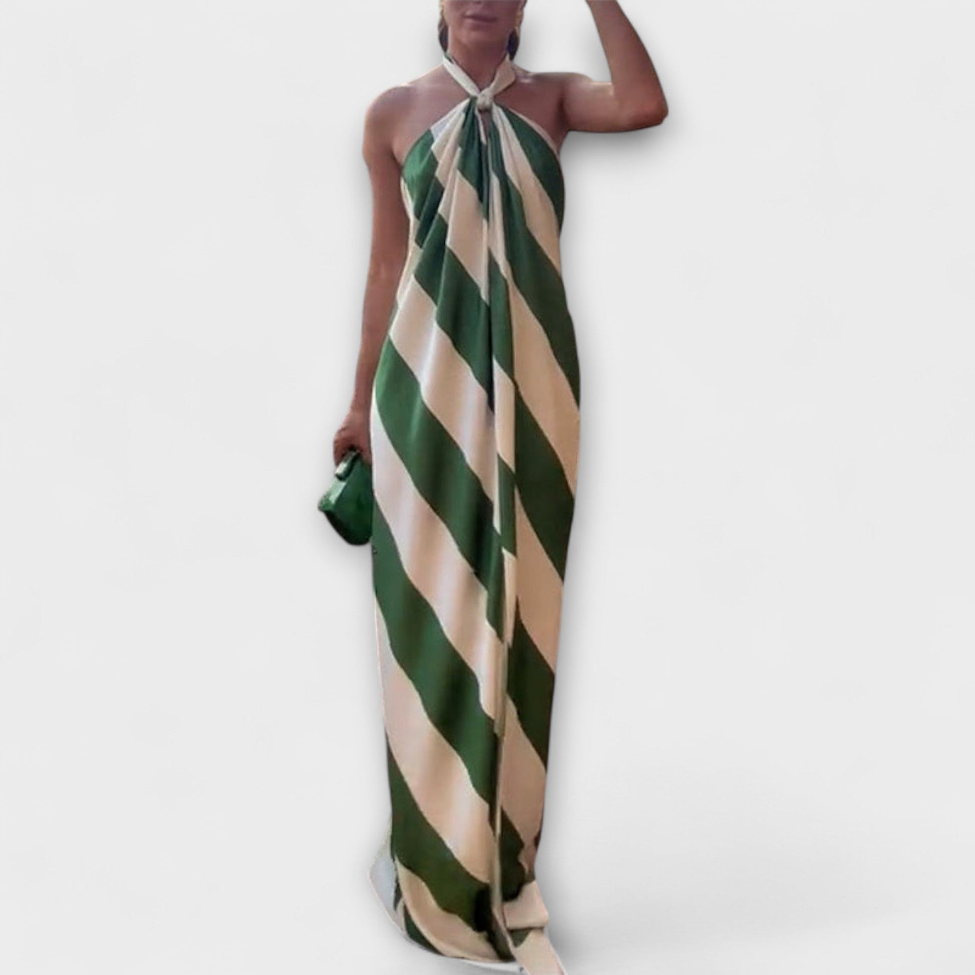 Elegant Strapless Open Back Floor Length Party Dress - Nocini