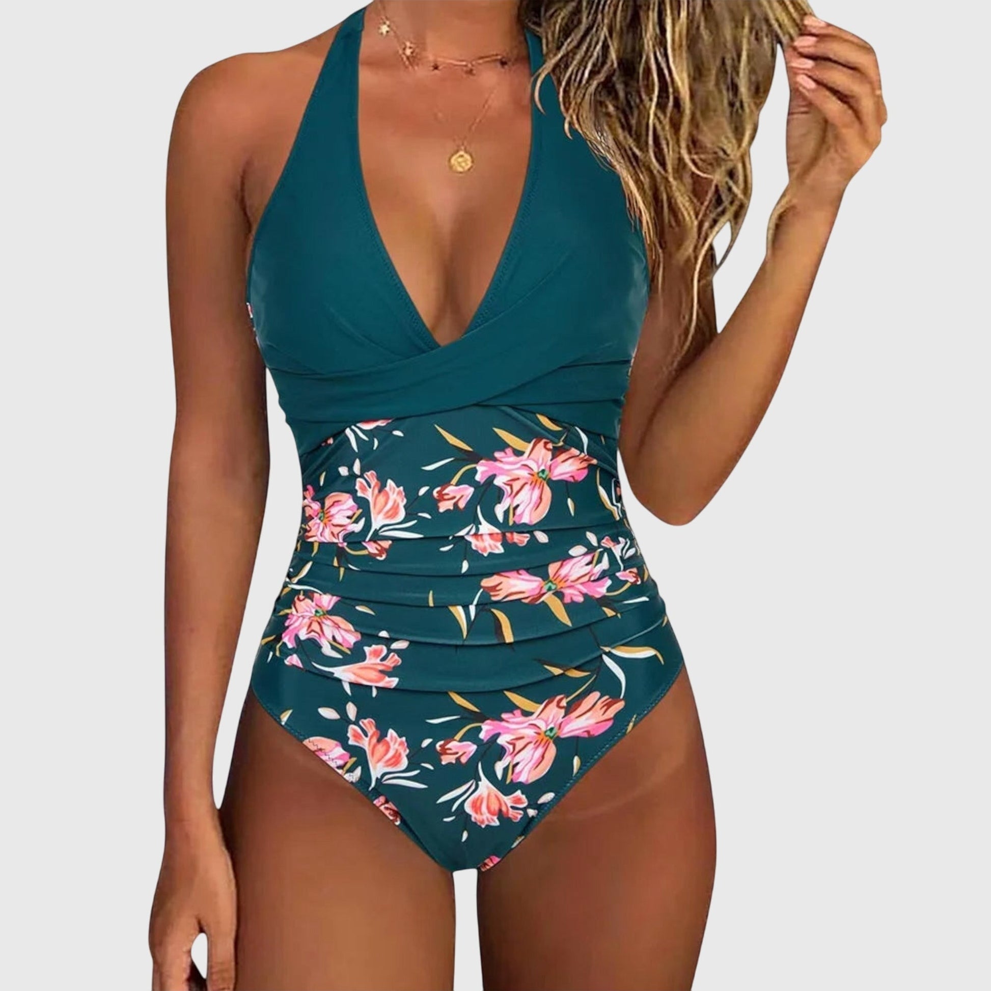 Classic V-Neck Women's Swimsuit for Poolside Style - Nocini