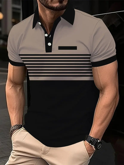 Classic Striped Polo Shirt for Men