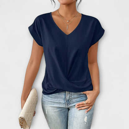 Chic V-Neck Women's Blouse