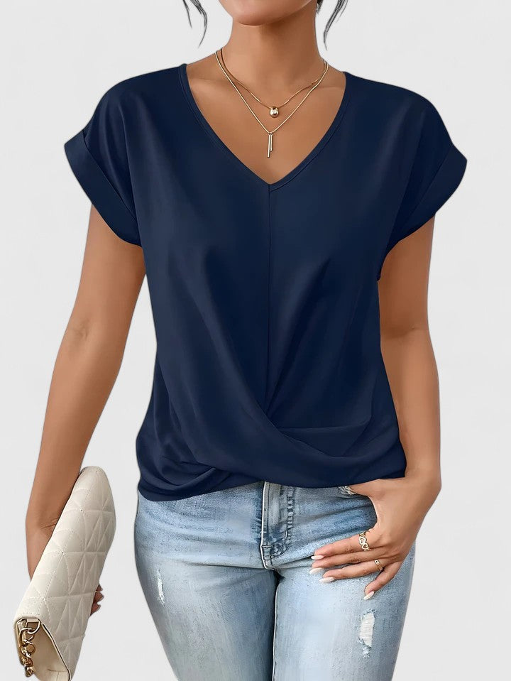 Relaxed Fit V-Neck Women's Top