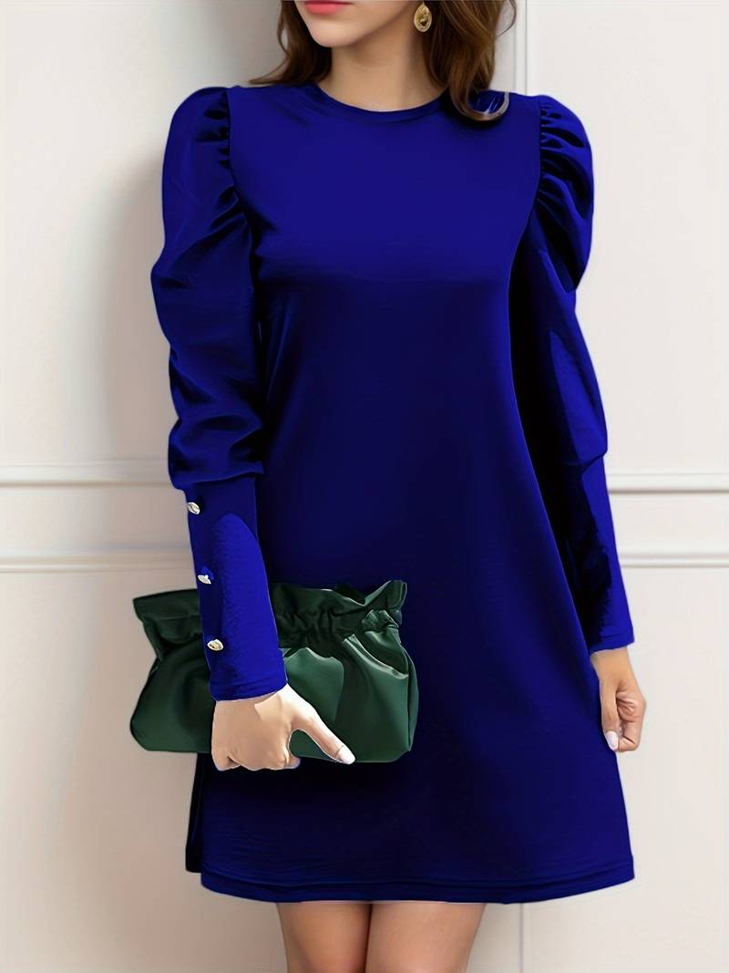 Women's Classic A-Line Dress with Buttons
