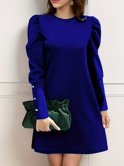 Women's Classic A-Line Dress with Buttons