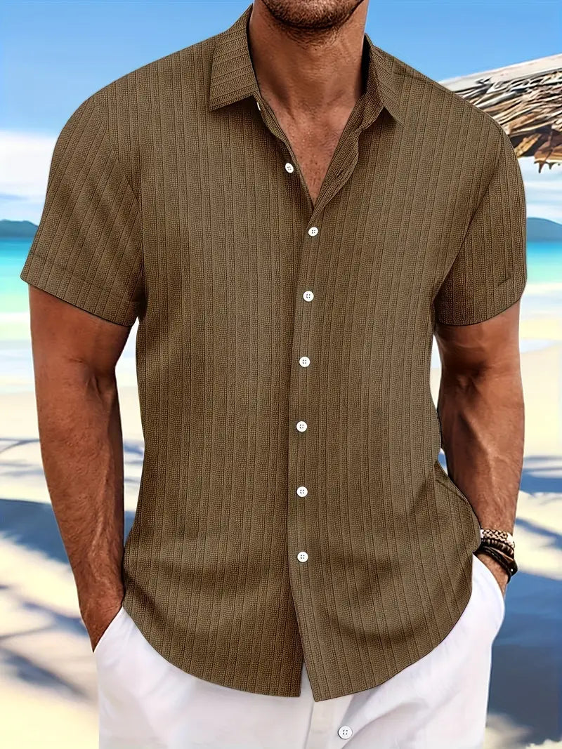 Casual Linen Short Sleeve Men's Shirt