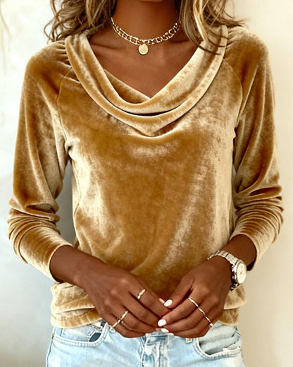 Soft Velvet Off Shoulder Blouse