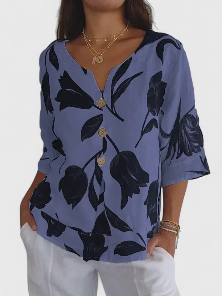 Classic V-Neck Women's Blouse for Any Event