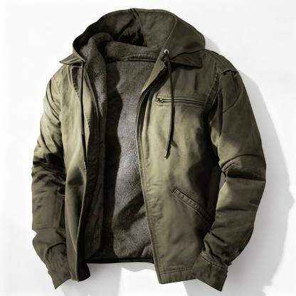 Waterproof Lined Zip Up Hooded Parka Jacket
