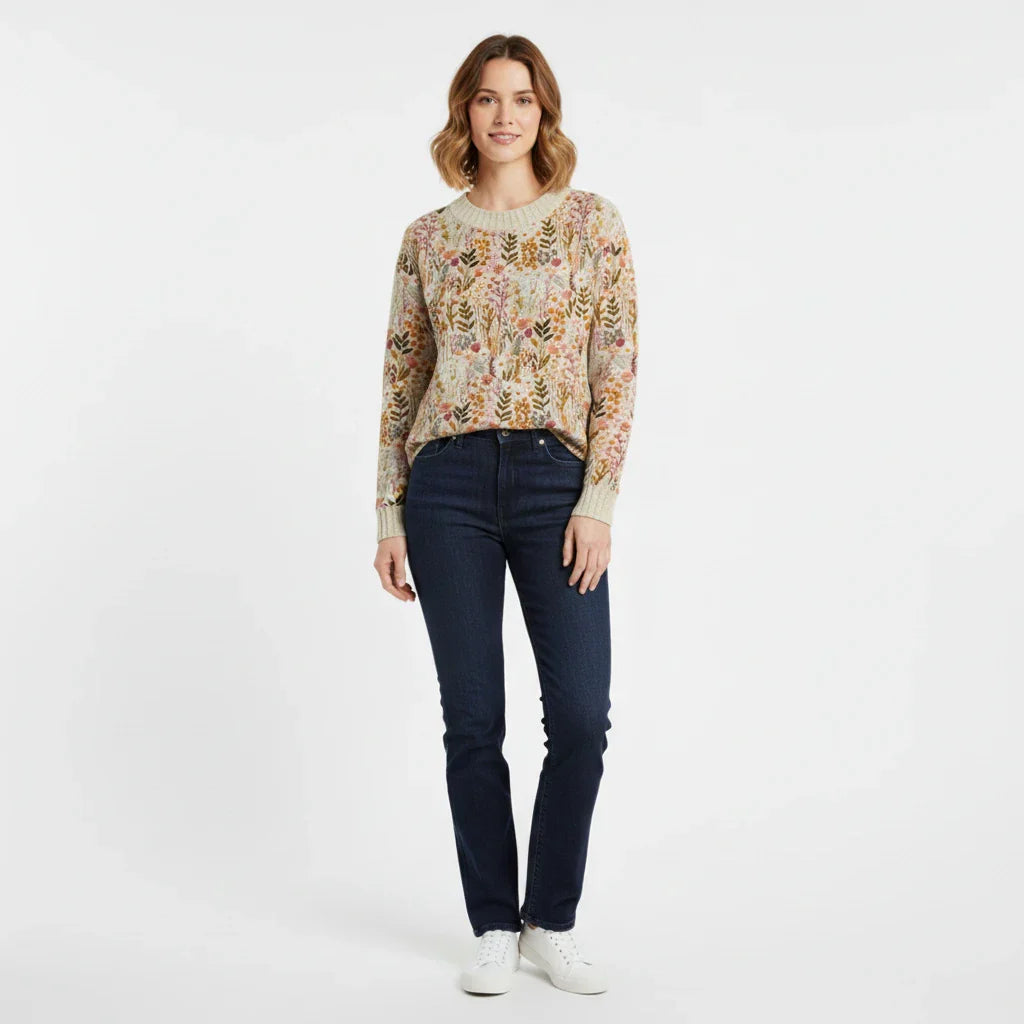Pretty Women's Flower Crew Sweater
