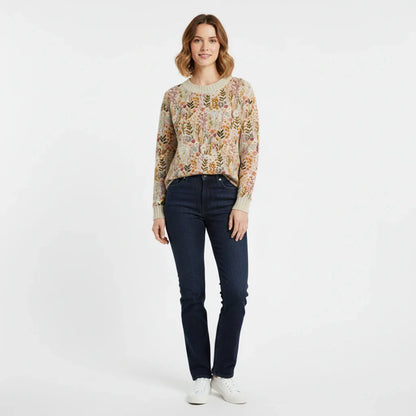 Pretty Women's Flower Crew Sweater