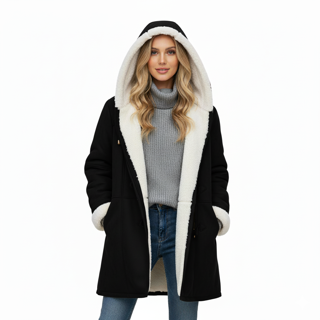 Soft Fleece Hoodie Coat for Women – Warm Winter Jacket