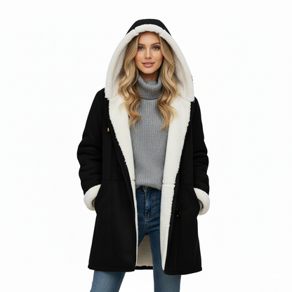 Soft Fleece Hoodie Coat for Women – Warm Winter Jacket