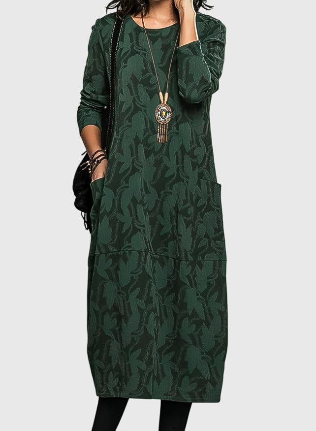 Relaxed Fit Crew Neck Summer Dress - Olytrend