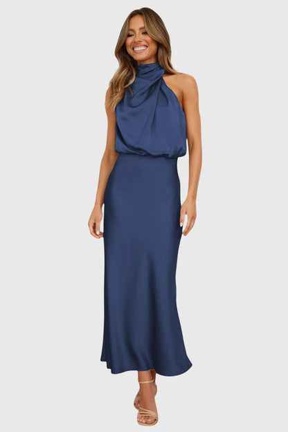 Elegant Satin Neckline Evening Dress