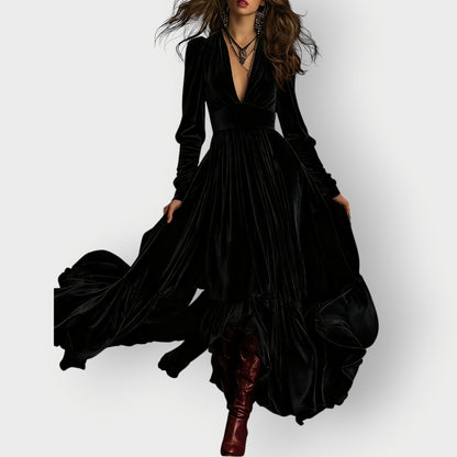 Classic Elegant Velvet Floor Length Dress