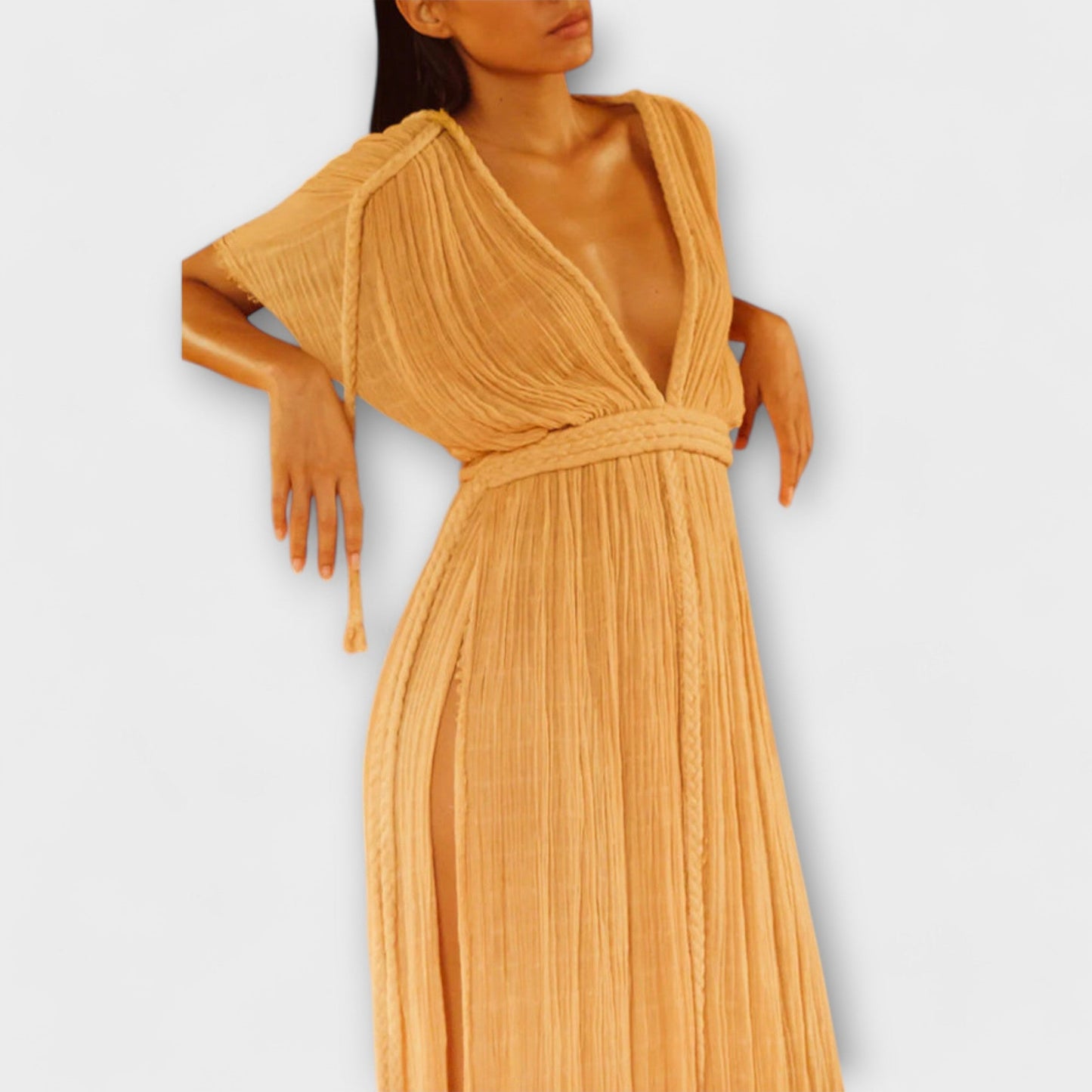 Elegant Long Kimono Evening Dress