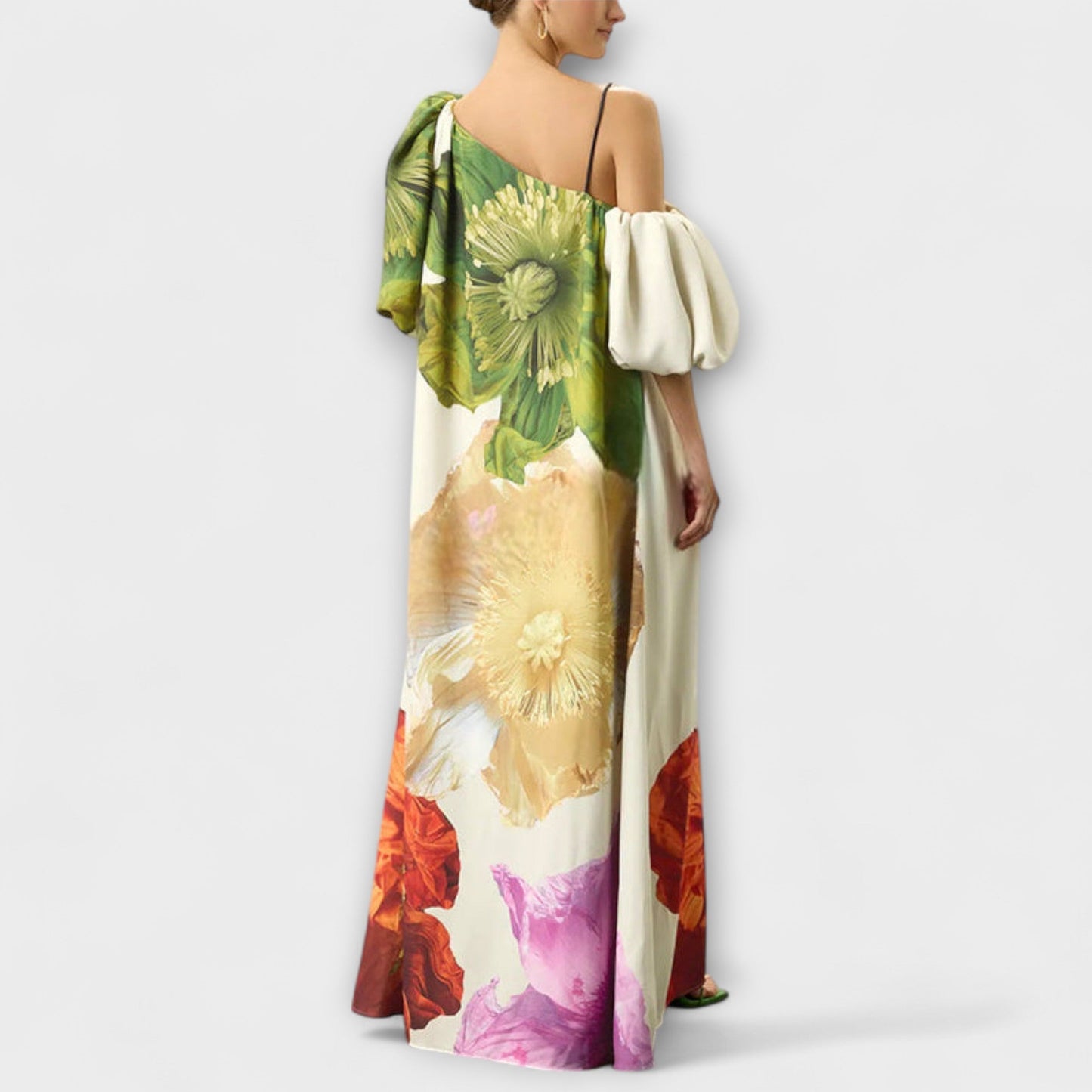 Elegant Long Dress with Off Shoulder Neckline