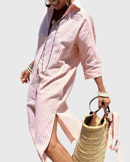Elegant Classic Stripe Party Dress