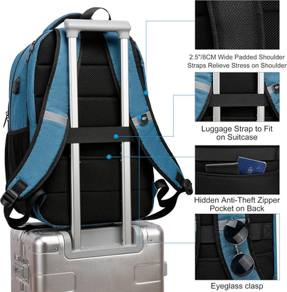 Waterproof Laptop Backpack with USB Charger & Secure Design
