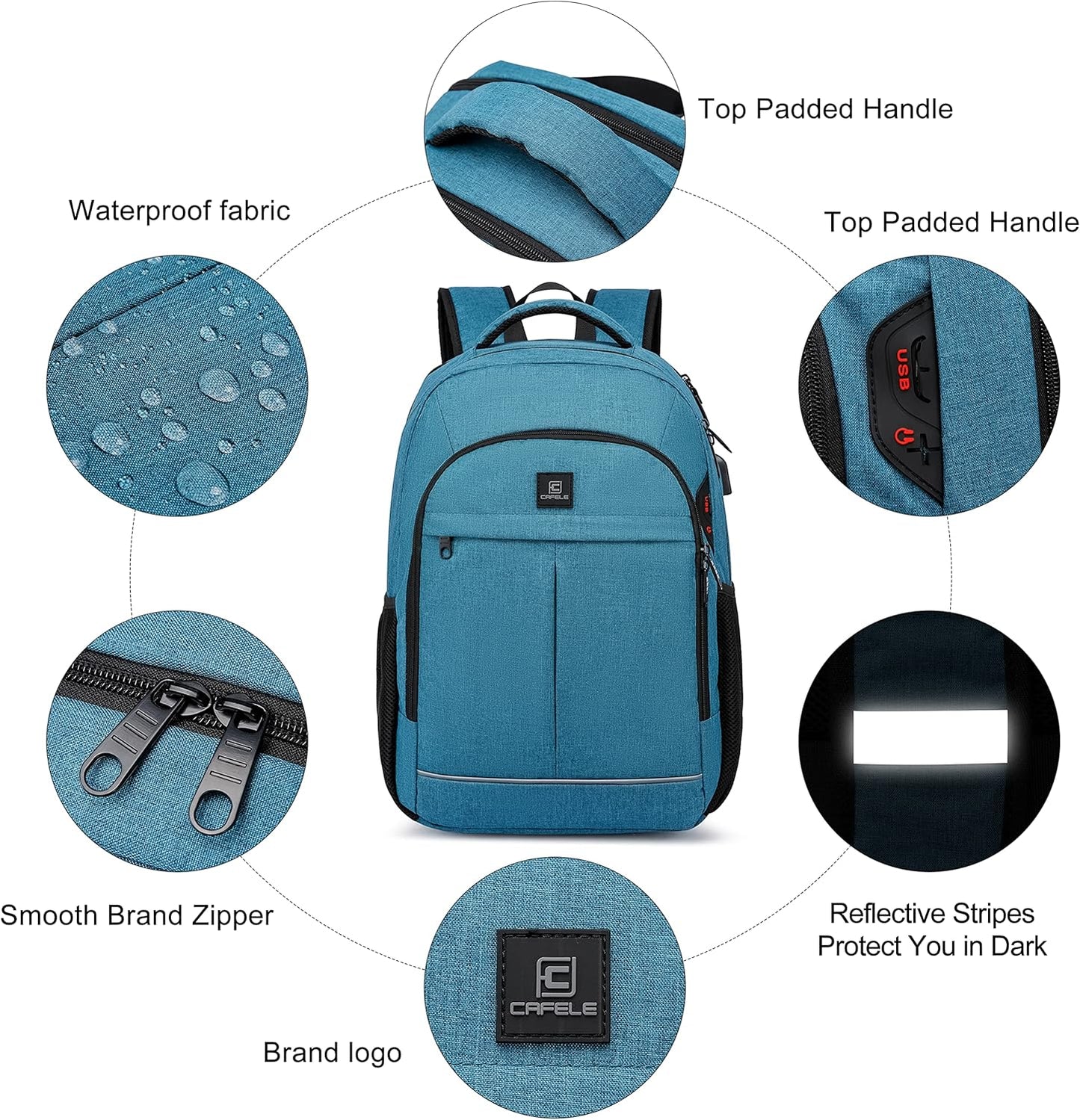 Waterproof Laptop Backpack with USB Charger & Secure Design