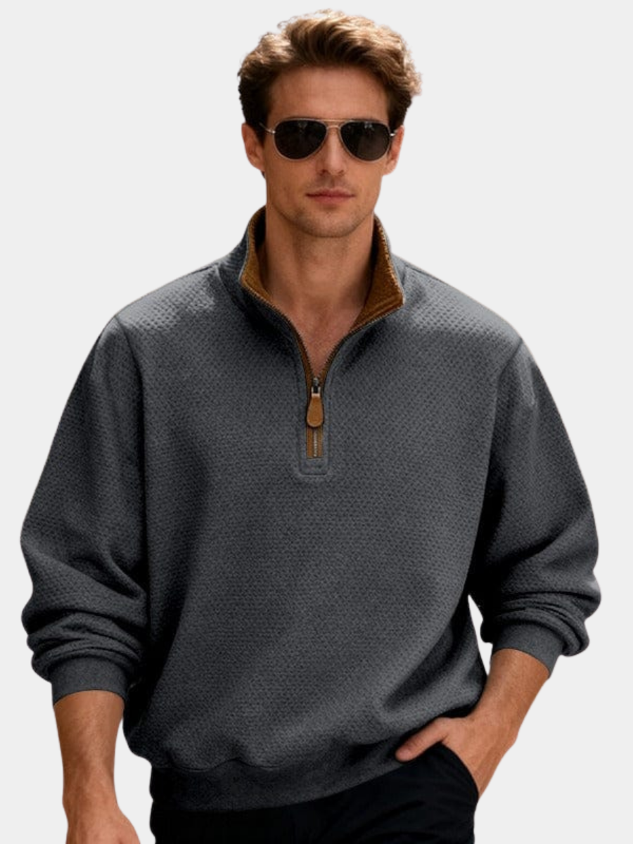 Men's Thick Quarter Zip Knit Sweater - Olytrend