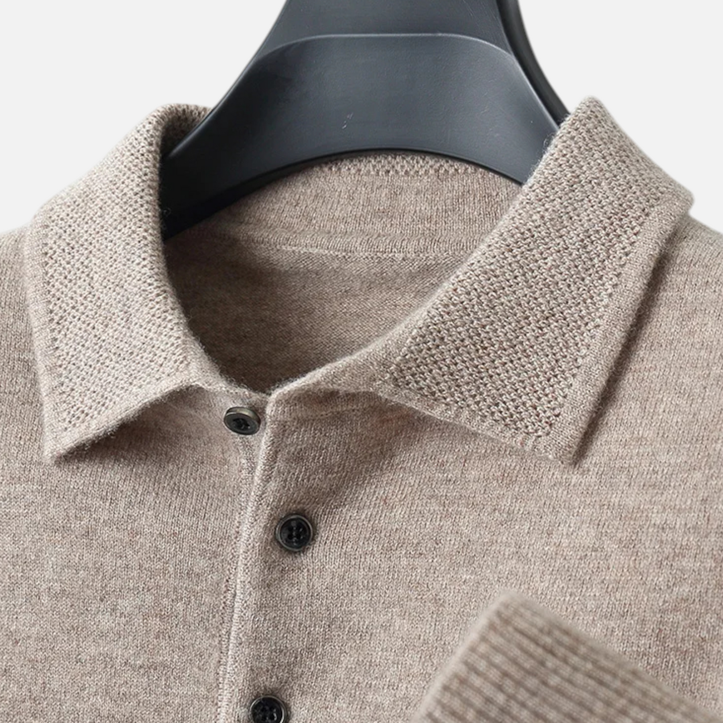 Men's Simple Long Sleeve Polo Shirt
