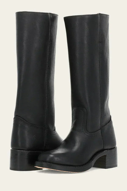 Brown Leather Mid Heel Cowboy Boots