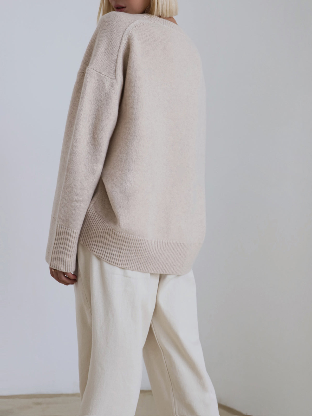 Soft Pink Oversized Crew Sweater