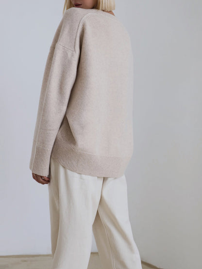 Soft Pink Oversized Crew Sweater