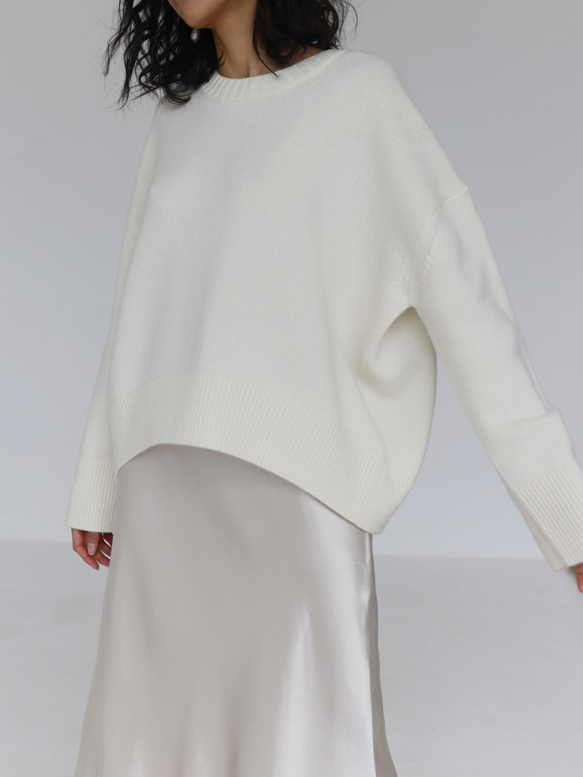Soft Pink Oversized Crew Sweater