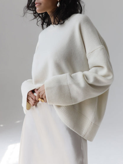 Soft Pink Oversized Crew Sweater