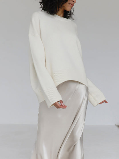 Soft Pink Oversized Crew Sweater