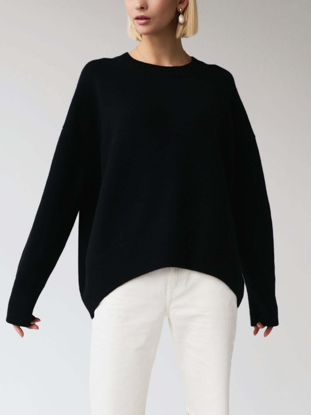 Soft Pink Oversized Crew Sweater