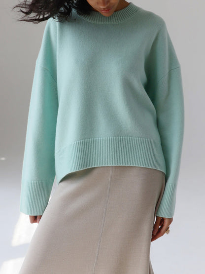 Soft Pink Oversized Crew Sweater