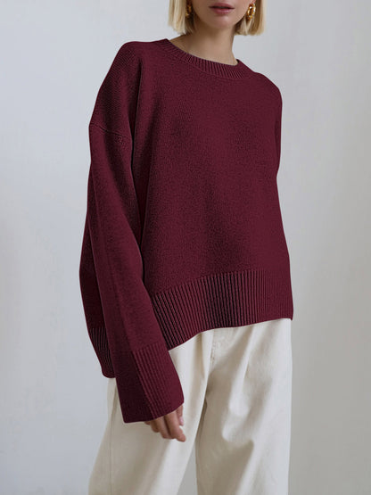 Soft Pink Oversized Crew Sweater
