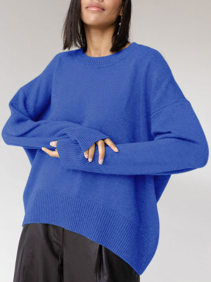 Soft Pink Oversized Crew Sweater