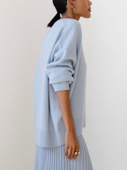 Soft Pink Oversized Crew Sweater