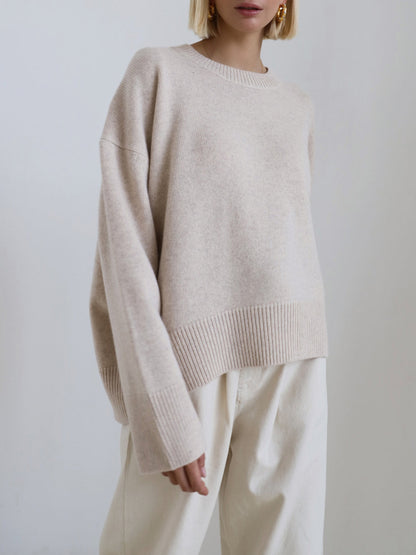 Soft Pink Oversized Crew Sweater