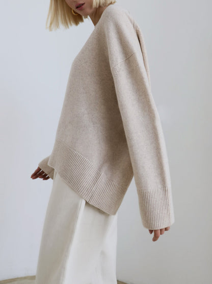 Soft Pink Oversized Crew Sweater